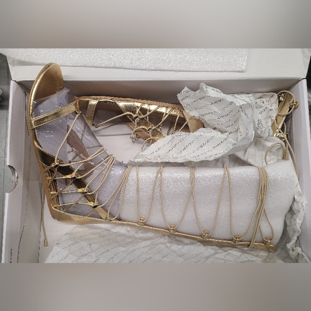Aldo Lexandra Gold Gladiator Sandals